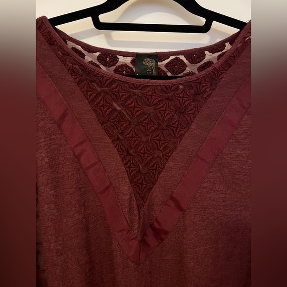 Free People Burgundy Lace Top, XS - Picture 2 of 6